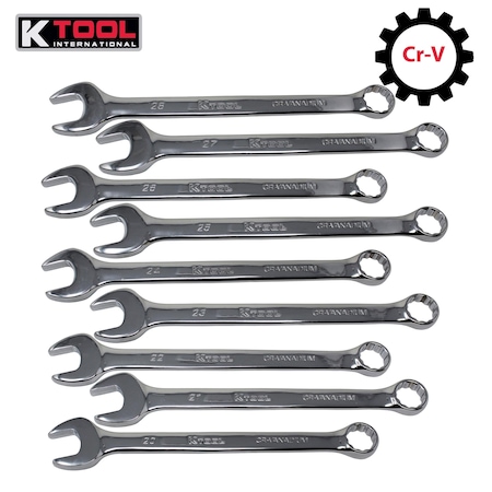 K-Tool International Metric Combo Wrench Set, 20mm-28mm, 9 pcs. KTI-41801